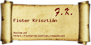 Fister Krisztián névjegykártya